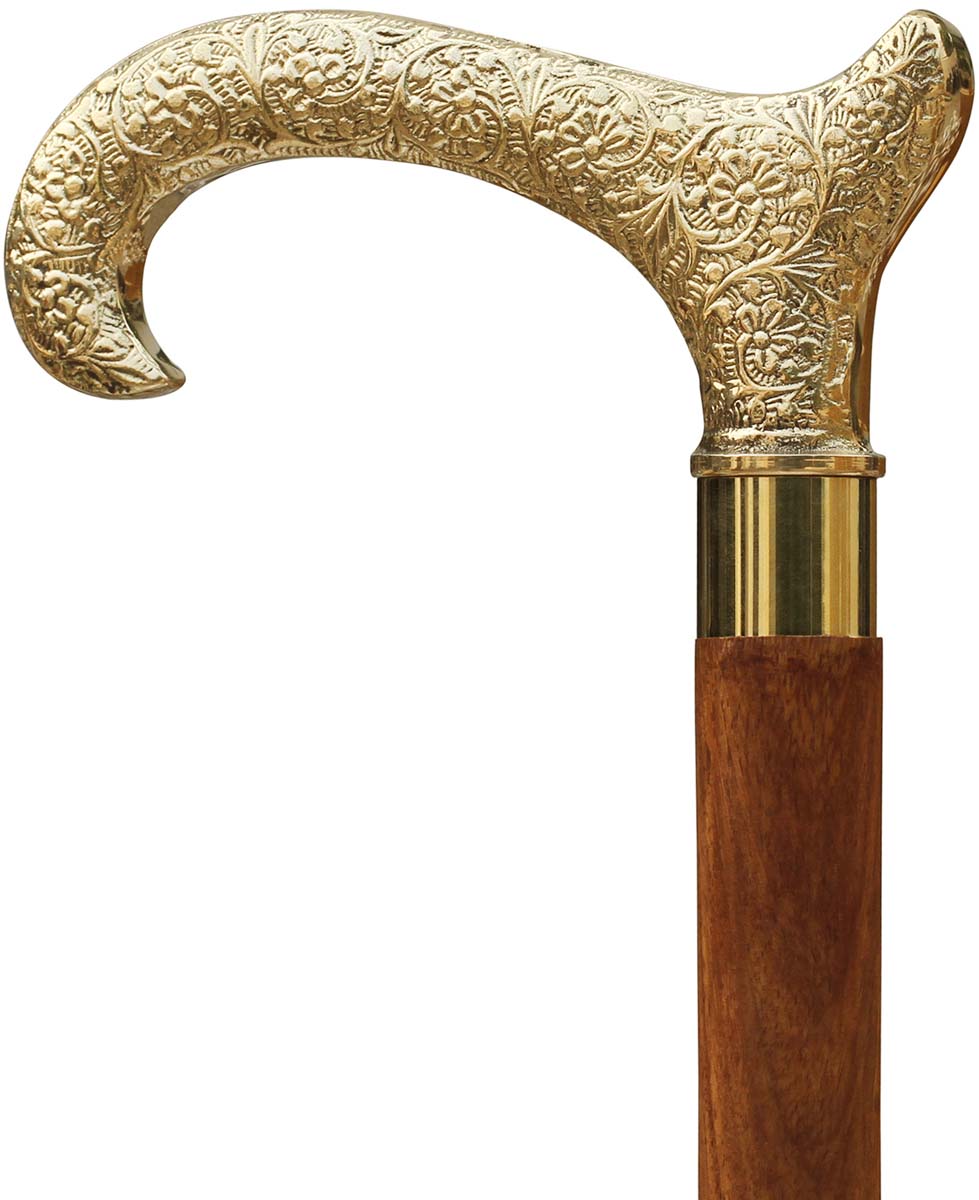 Bulk Buy Walking Stick/Cane - Wholesale Handmade Wooden Derby Walking Cane with Brass Handle - Fashion Accessories from India