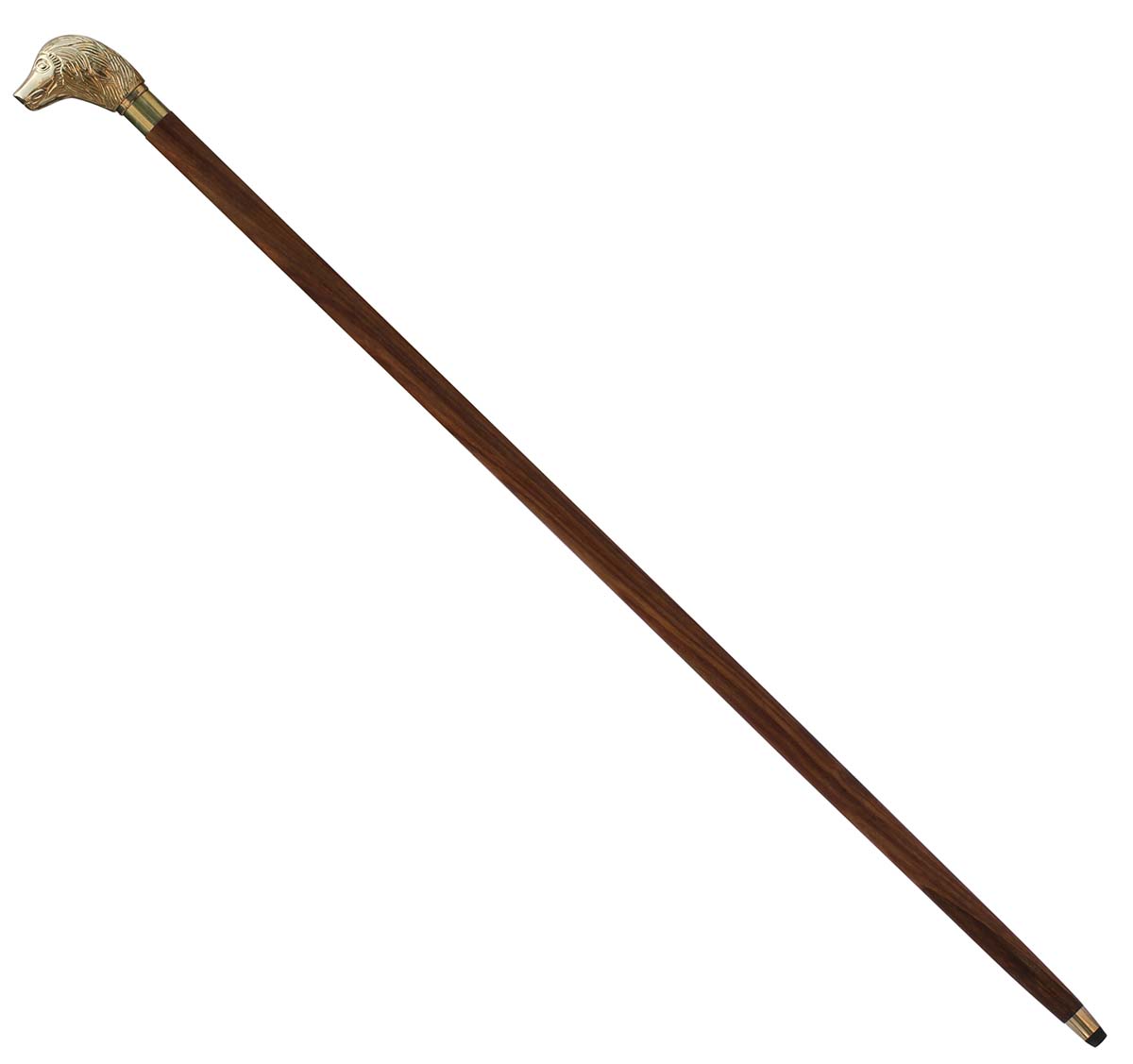 Bulk Buy Walking Stick/Cane - Wholesale 38.1” Handmade Wooden Walking Cane with spaniel Head Shaped Brass Handle