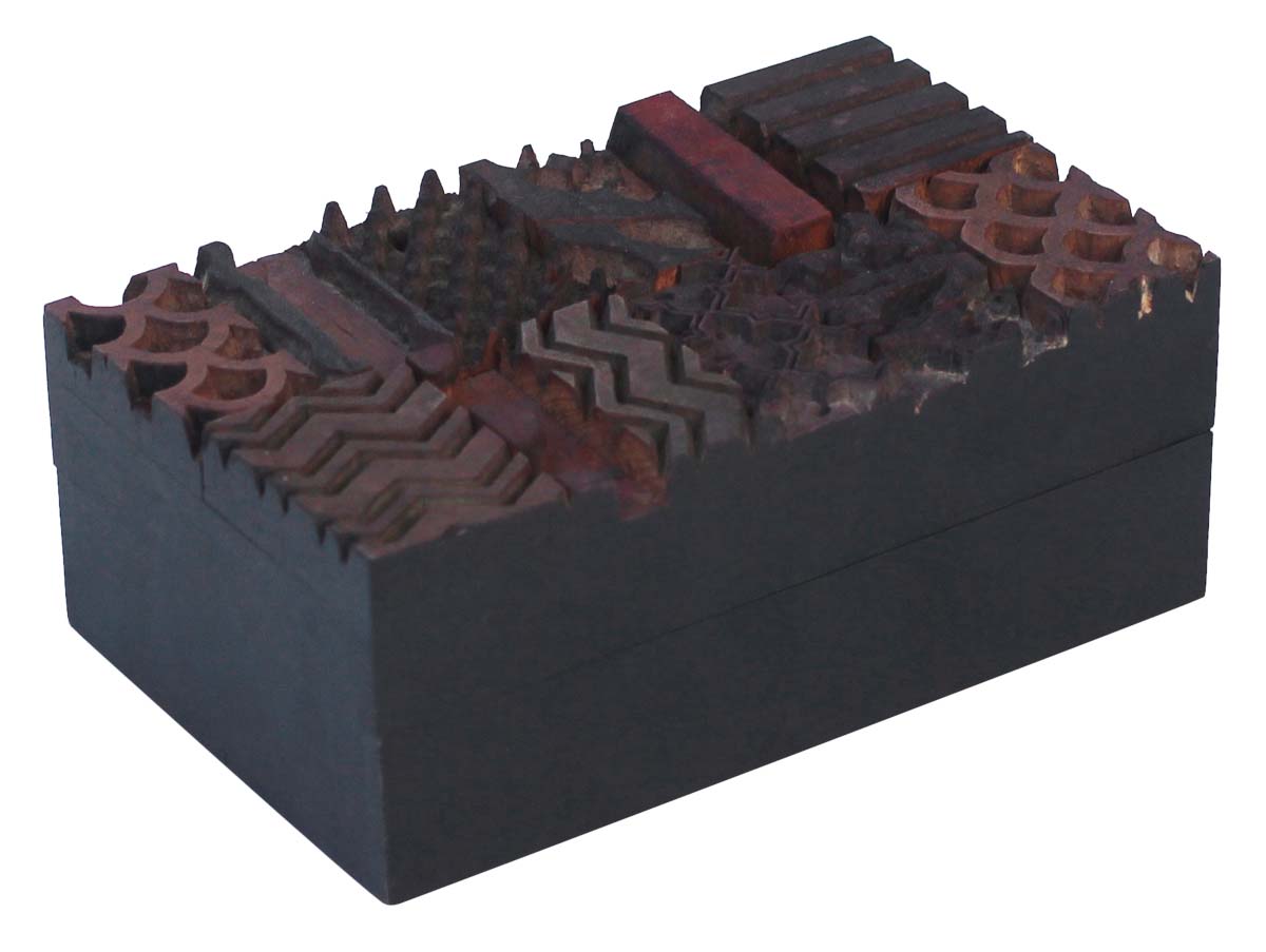 Wholesale 6.4x3.9” Rectangular Shaped Jewelry Box in Bulk - Source Handmade Distressed-Look Black & Multi-Colored Jewelry Box/Trinket Box from India