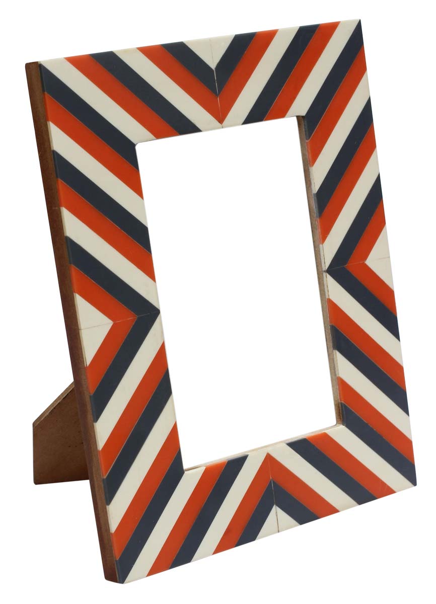 Chevron Pattern Multicolored 4x6 Photo/Picture Frame in MDF & Resin - Wholesale Photo Frame with Colorful Irregular Check Pattern - Home Decor Picture Frame from India