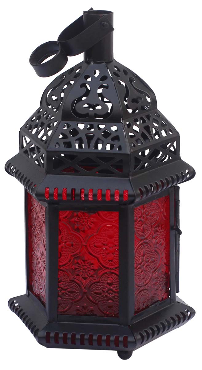 Old World Style Lantern – Galvanized Metal & Red Glass Candle / Tea Light Holder – Home Décor & Lighting Accessories  Buy in Bulk Wholesale