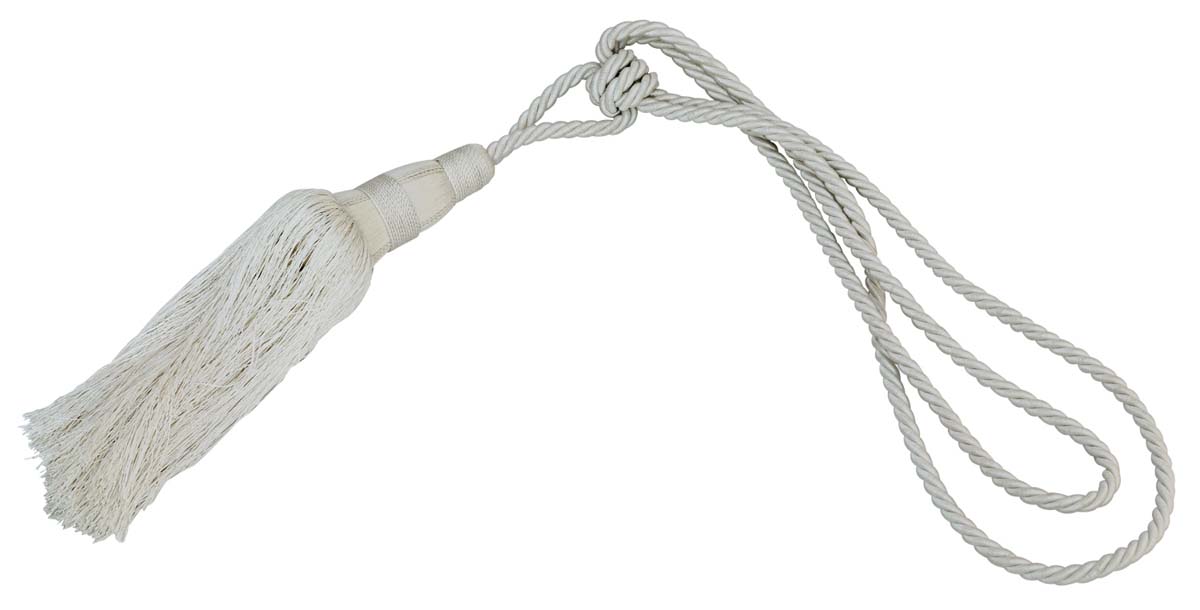 Curtain Tie Backs with Tassels - Ivory-White Color - Rayon Cord-Style Drapery Holdbacks - Home Decor Furnishings & Supplies - Buy in Bulk Wholesale