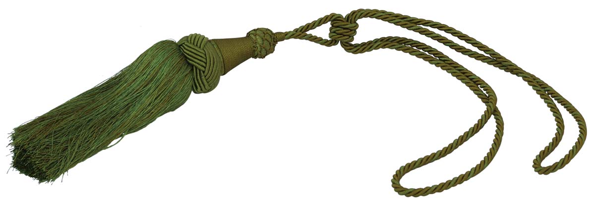 Curtain Tie Backs with Tassels - Olive & Pickle Green Colored Rayon Cord-Style Drapery Holdbacks - Turk’s Head Weave Thread Bead - Home Decor Furnishings & Supplies - Buy in Bulk Wholesale