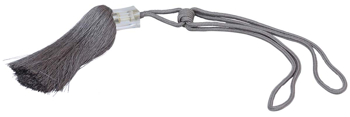 Curtain Tie Backs with Tassels - Silver-Gray Color with a Concave Glass Bead - Rayon Cord-Style Drapery Holdbacks - Home Decor Furnishings & Supplies - Buy in Bulk Wholesale