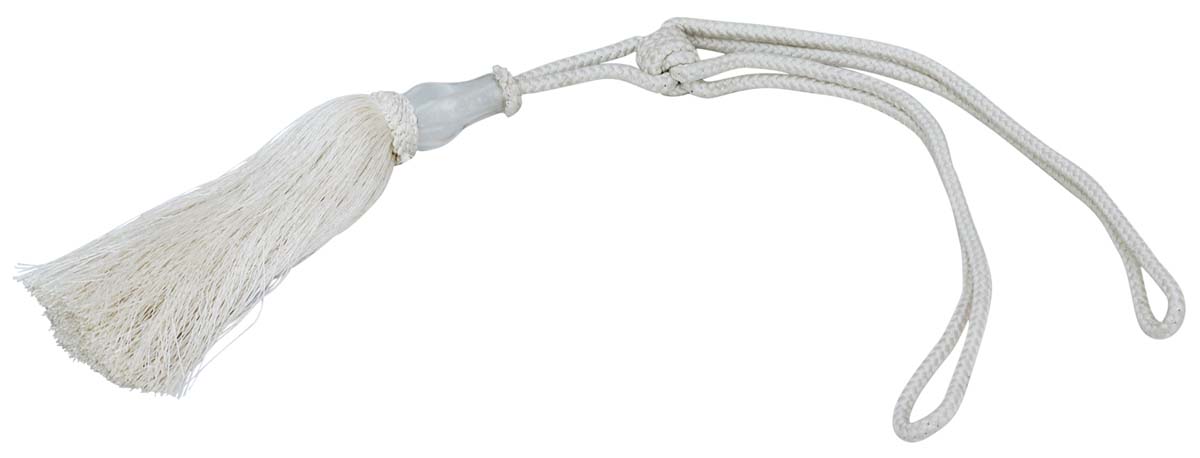 Curtain Tie Backs with Tassels - Ivory-White Color with a Glass Bead - Rayon Cord-Style Drapery Holdbacks - Home Decor Furnishings & Supplies - Buy in Bulk Wholesale