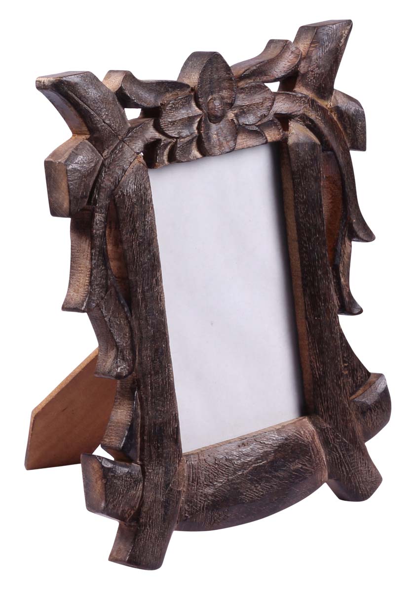 Wholesale Rectangular 4x6 Wood Photo/Picture Frame with Flower Motifs - Bulk Buy Handmade Photo Frame - Home Decor Picture Frame from India