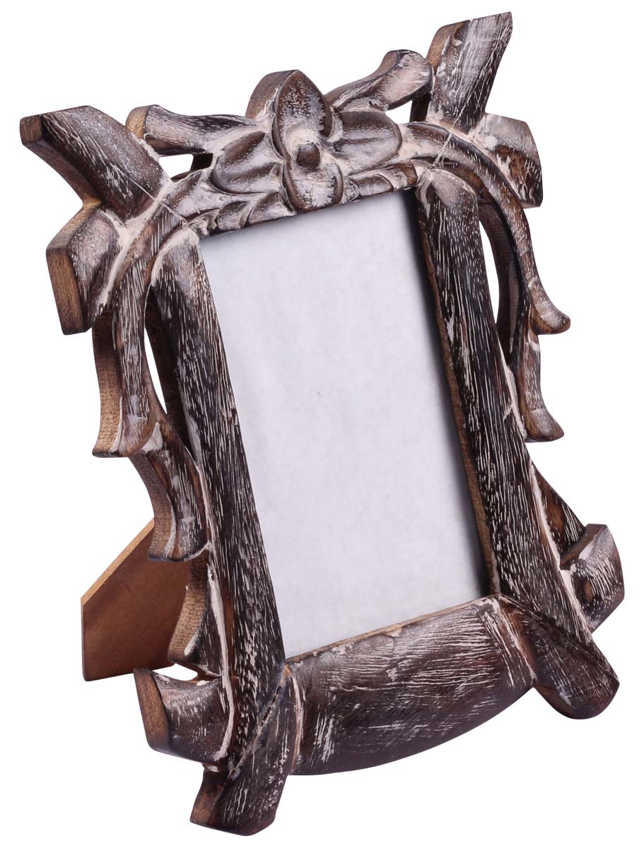 Bulk Buy Picture Frame - Wholesale Handmade 4x6 Photo Frame in Wood Decorated with White Distressed Finish - Home Decor Accessories from India