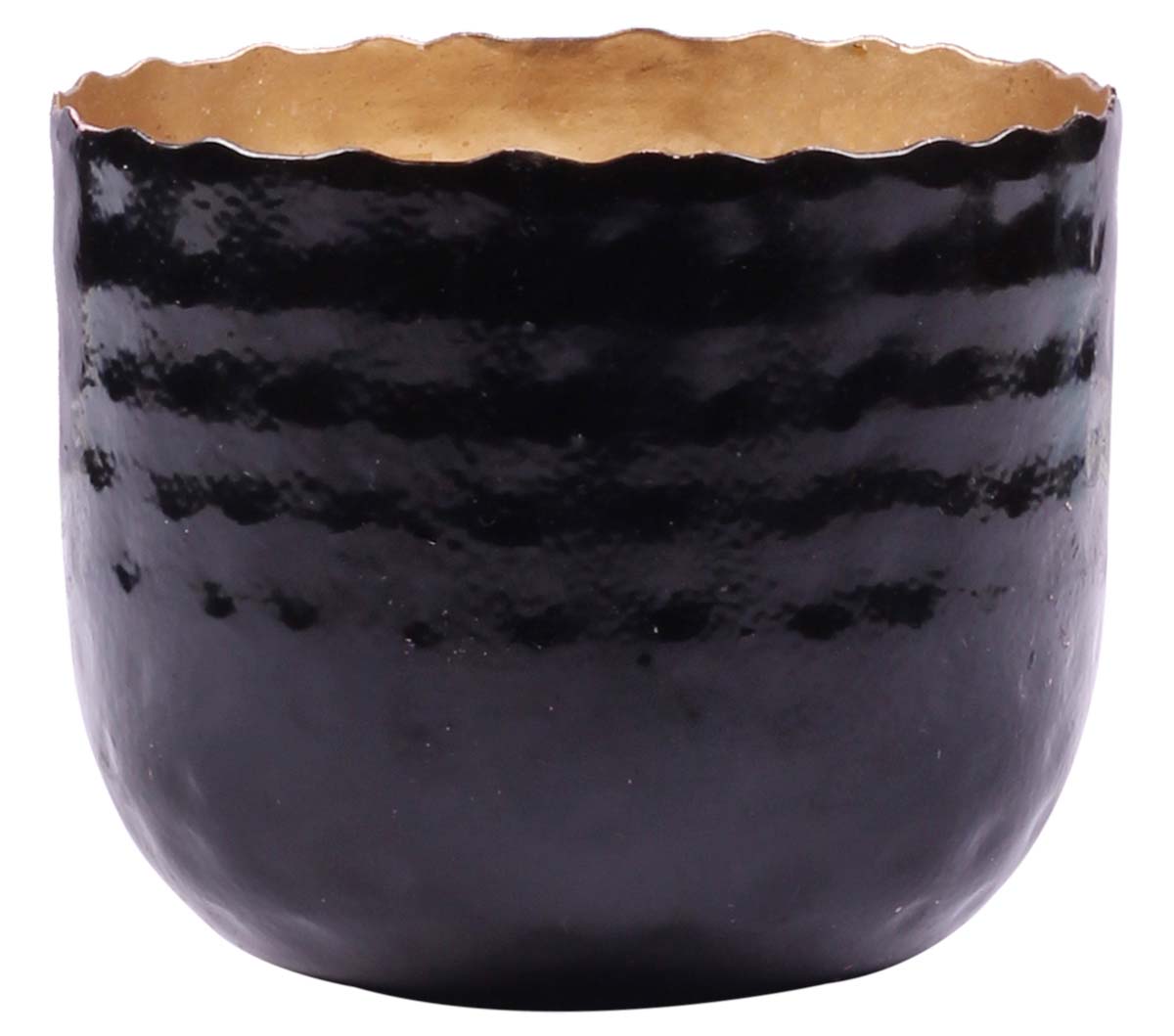 U-Shaped Metal Candle Holder / Stand - Hammered Effect - Black Exteriors - Candle Decor / Party Decorations - Buy in Bulk Wholesale