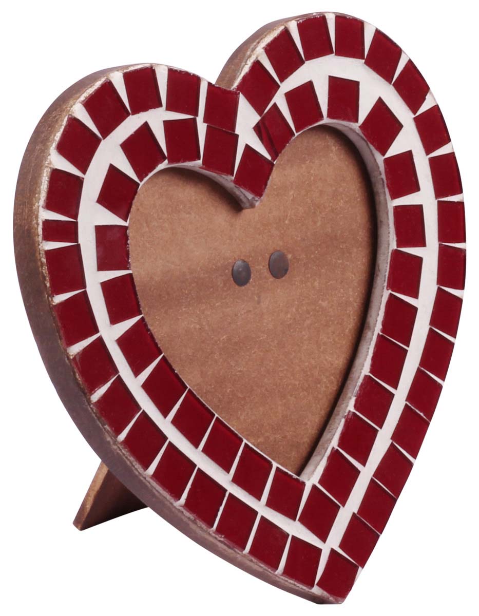 Wholesale Square 4x4 Photo/Picture Frame in MDF with Red Mosaic Work - Bulk Buy Handmade Photo Frame - Home Decor Picture Frame from India