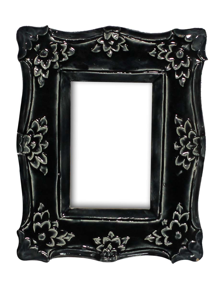 Source Black Color Picture Frame - Wholesale Handmade Photo Frame in Acrylic & MDF (Compressed Wood) Decorated with Floral Motifs - Home Decor Accessories from India