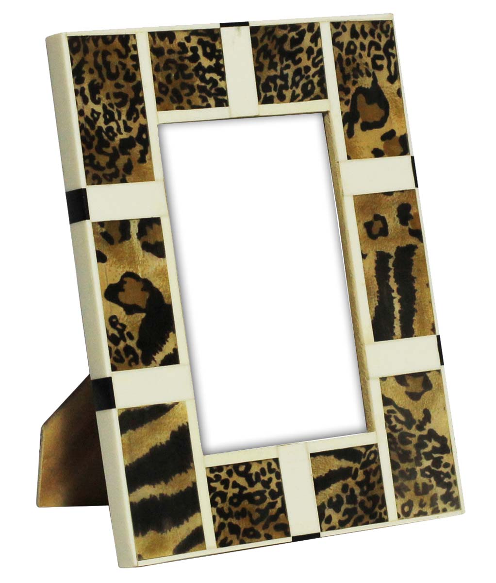 Wholesale Rectangular 4x6 Photo/Picture Frame in Acrylic & MDF - Bulk Buy Photo Frame with Leopard Skin Motifs - Home Decor Picture Frame from India