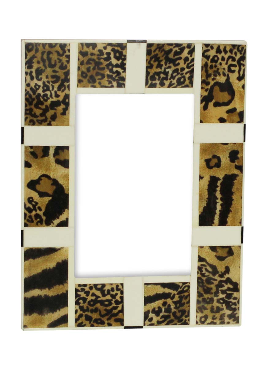 Wholesale Rectangular 4x6 Photo/Picture Frame in Acrylic & MDF - Bulk Buy Photo Frame with Leopard Skin Motifs - Home Decor Picture Frame from India