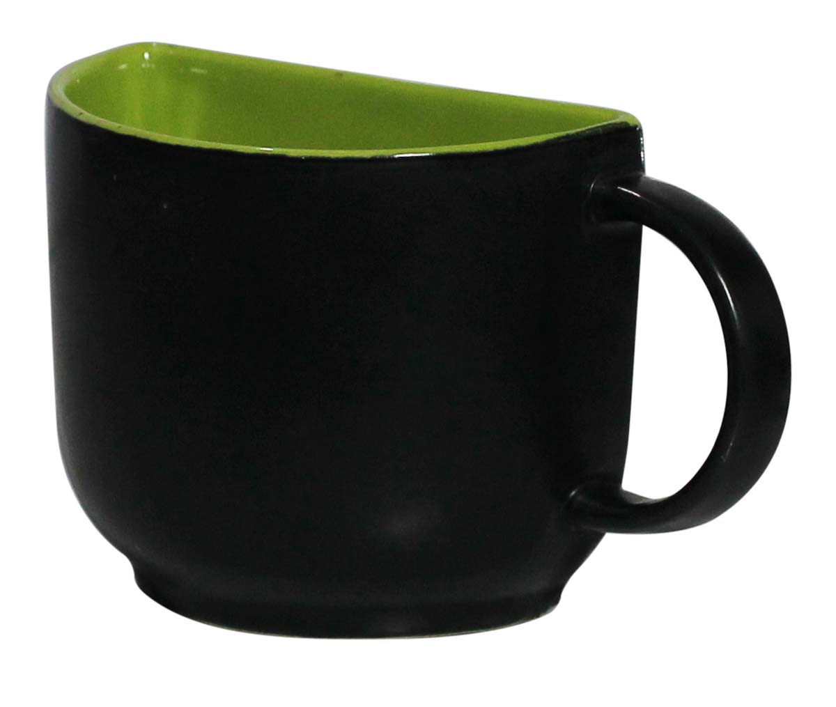 Bulk Wholesale – 5” Handmade Black & Green Ceramic Pen Stand / Holder in Mug-Shape – Desk Organizers / Office Accessories