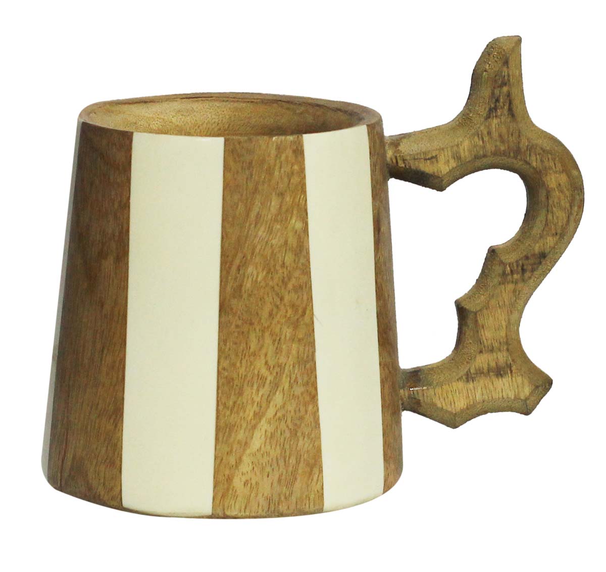 Bulk Wholesale Handmade Mug-Shaped Pen Stand / Holder in Wood – Adorned with a Hand-Carved Stylish Handle on One Side – Desk Organizers / Office Accessories   