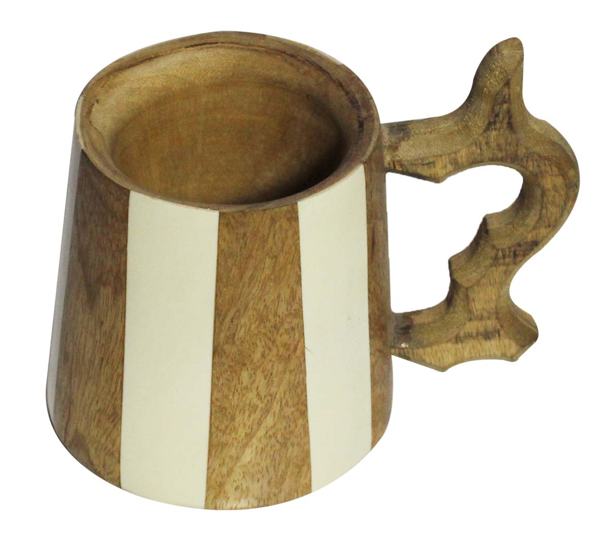Bulk Wholesale Handmade Mug-Shaped Pen Stand / Holder in Wood – Adorned with a Hand-Carved Stylish Handle on One Side – Desk Organizers / Office Accessories   