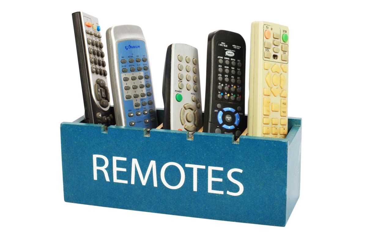 Wholesale Remote Control Holder – Handmade in MDF – Blue – 5 Compartments – Remote Control Holders in Bulk