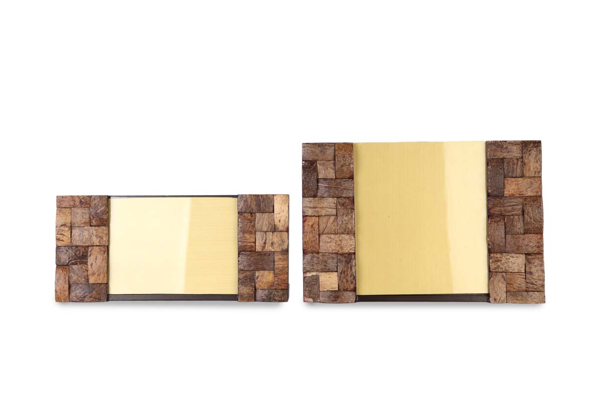 Picture Frames in Bulk – Set of 2 Photo Frames – Handmade in MDF – Brick Pattern – Home / Office Décor