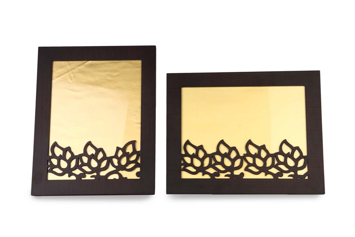 Picture Frames in Bulk – Set of 2 Photo Frames – Handmade in MDF – Brown – Cut-Out Patterns – Home / Office