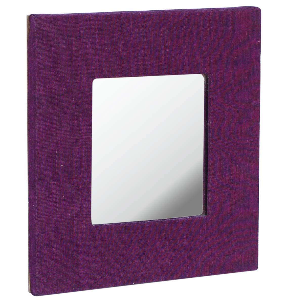 Wholesale Square Wall Mirror in Bulk - Hand-Woven Jute Fabric & Hard Board Frame - Magenta Color With Purple Streaking - Home & Wall Decor Mirrors from India