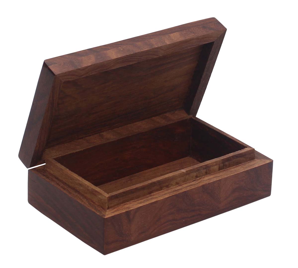 Source 5” Wooden Brown Jewelry Box in Bulk - Wholesale Handmade Jewelry Box/Trinket Box with Brass Inlay Art & Floral Motif Carving from India