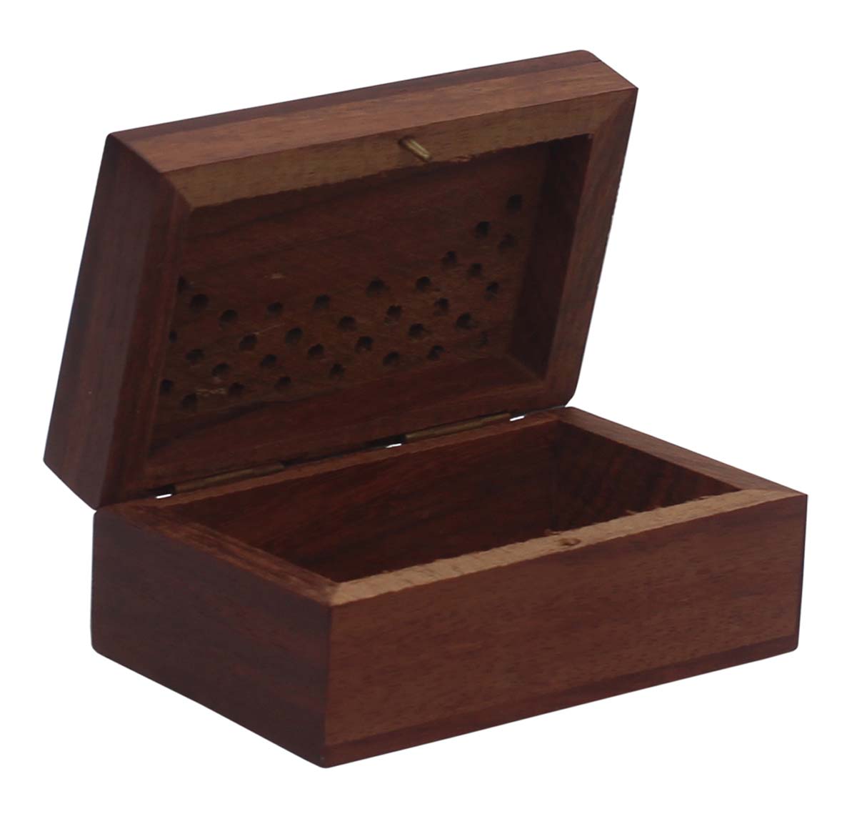 Source Hand-Crafted 3.8” Wooden Jewelry Box in Bulk - Wholesale Handmade Jewelry Box/Trinket Box with Elephant Design in Brass Inlay Art & Open-Work from India