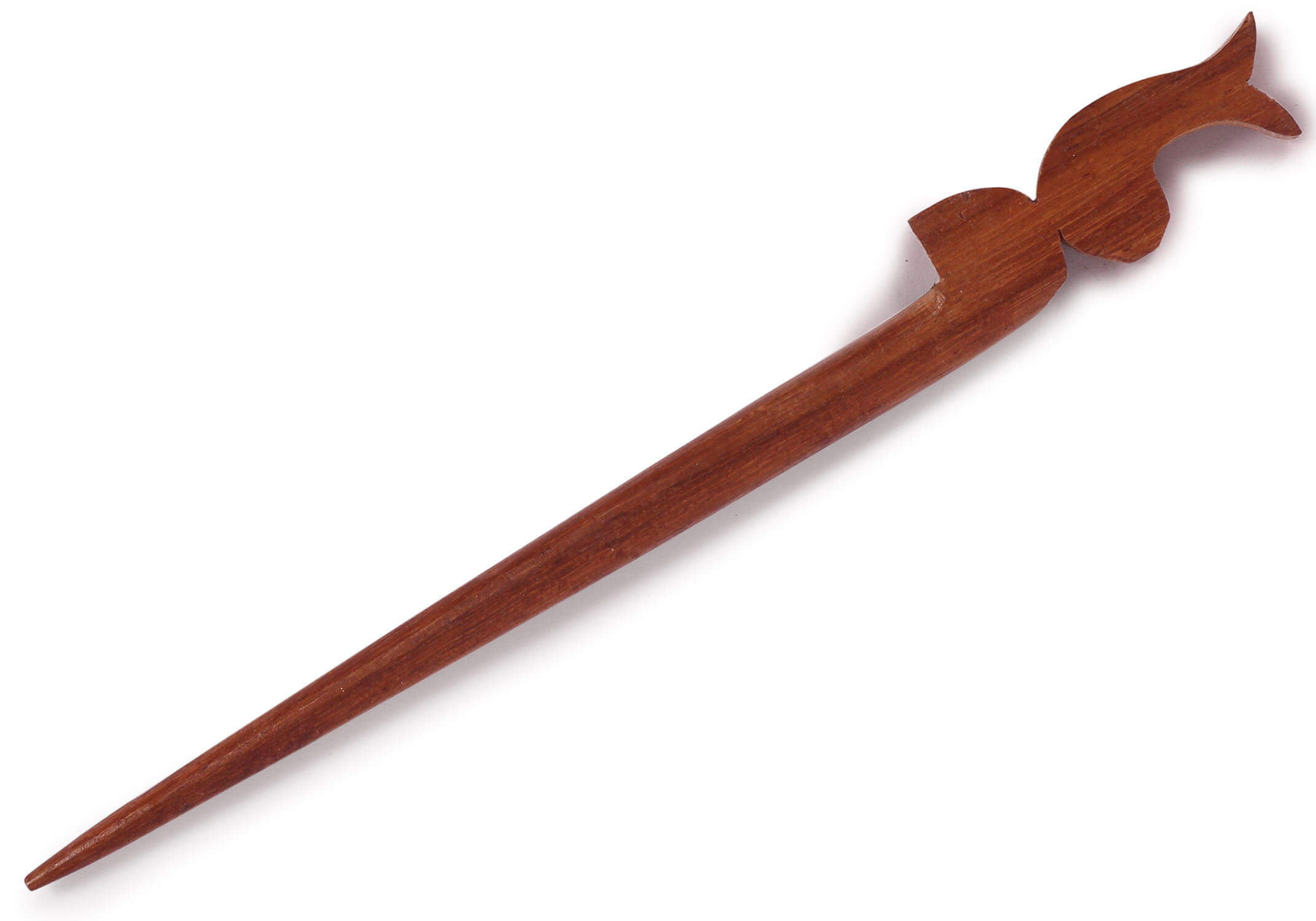 ArtistryBazaar 1"W handmade wooden elegant fish design hairpin stick for women