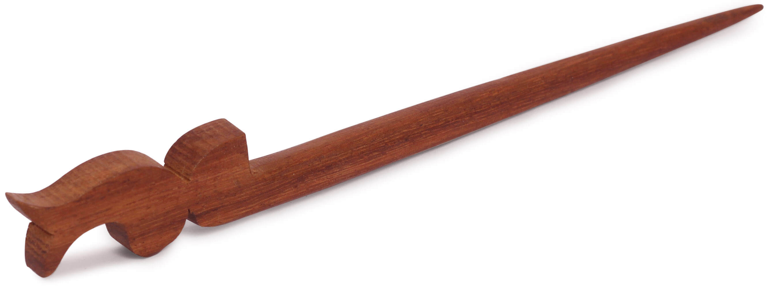 ArtistryBazaar 1"W handmade wooden elegant fish design hairpin stick for women