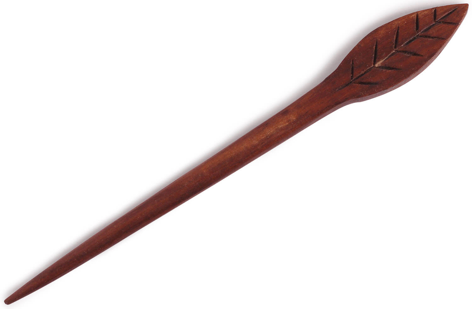 ArtistryBazaar 1"W handmade wooden elegant leaf design hairpin stick for women