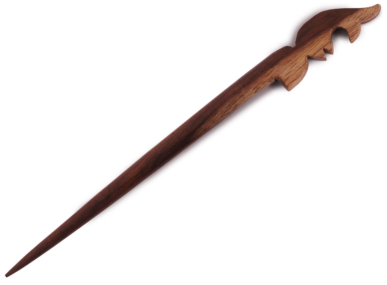 ArtistryBazaar 1"W handmade wooden elegant fish tail design hairpin stick for women