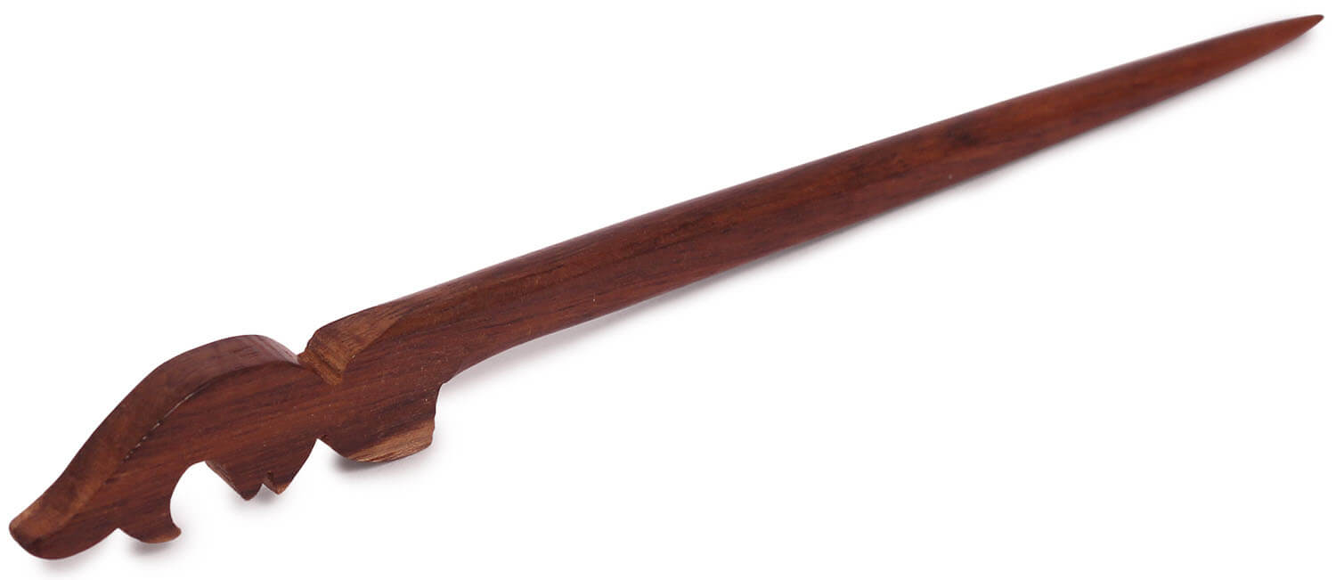 ArtistryBazaar 1"W handmade wooden elegant fish tail design hairpin stick for women