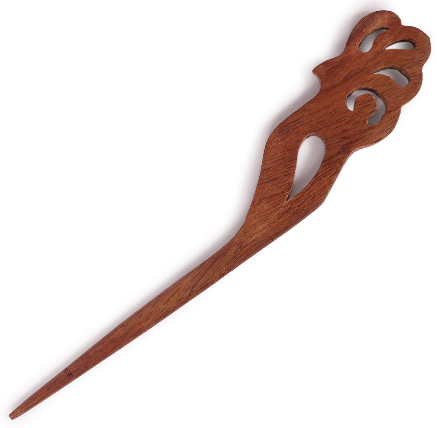 ArtistryBazaar 1"W handmade wooden elegant peacock design hairpin stick for women