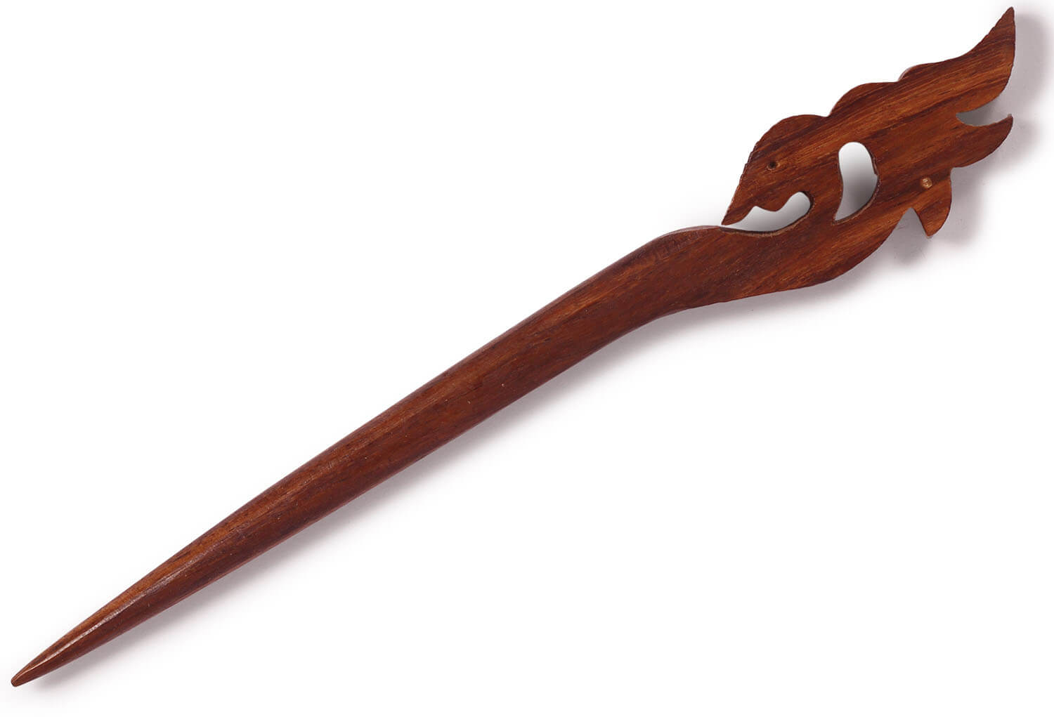 ArtistryBazaar 1"W handmade wooden elegant design bird figurine hairpin stick for women