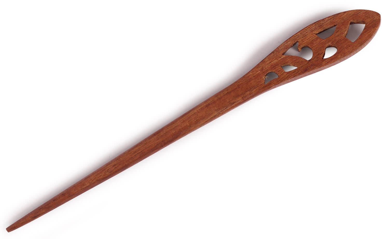 ArtistryBazaar 0.7"W handmade wooden elegant brown leaf design hairpin stick for women