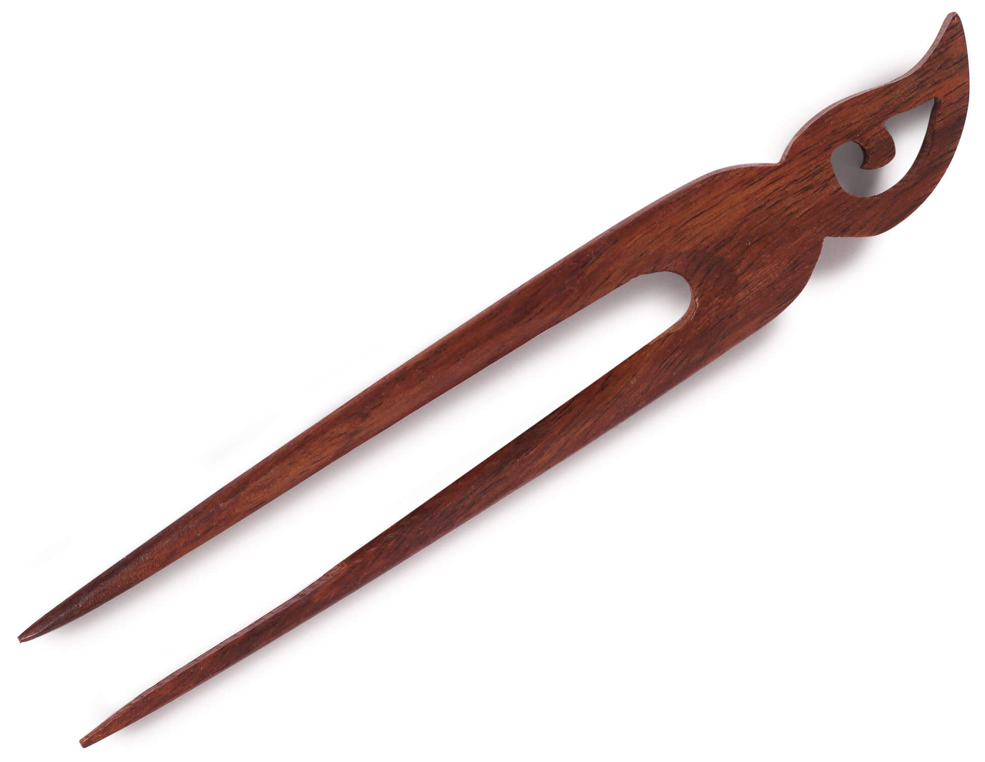 ArtistryBazaar 0.7"W handmade wooden double pin paisley design hair stick or clip for women