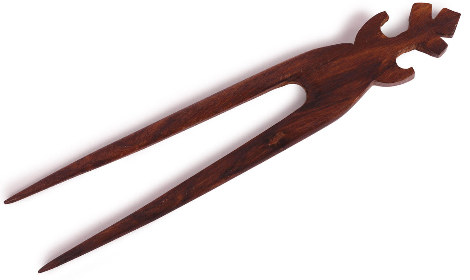 ArtistryBazaar 0.7"W handmade wooden double pin hair stick or clip for women