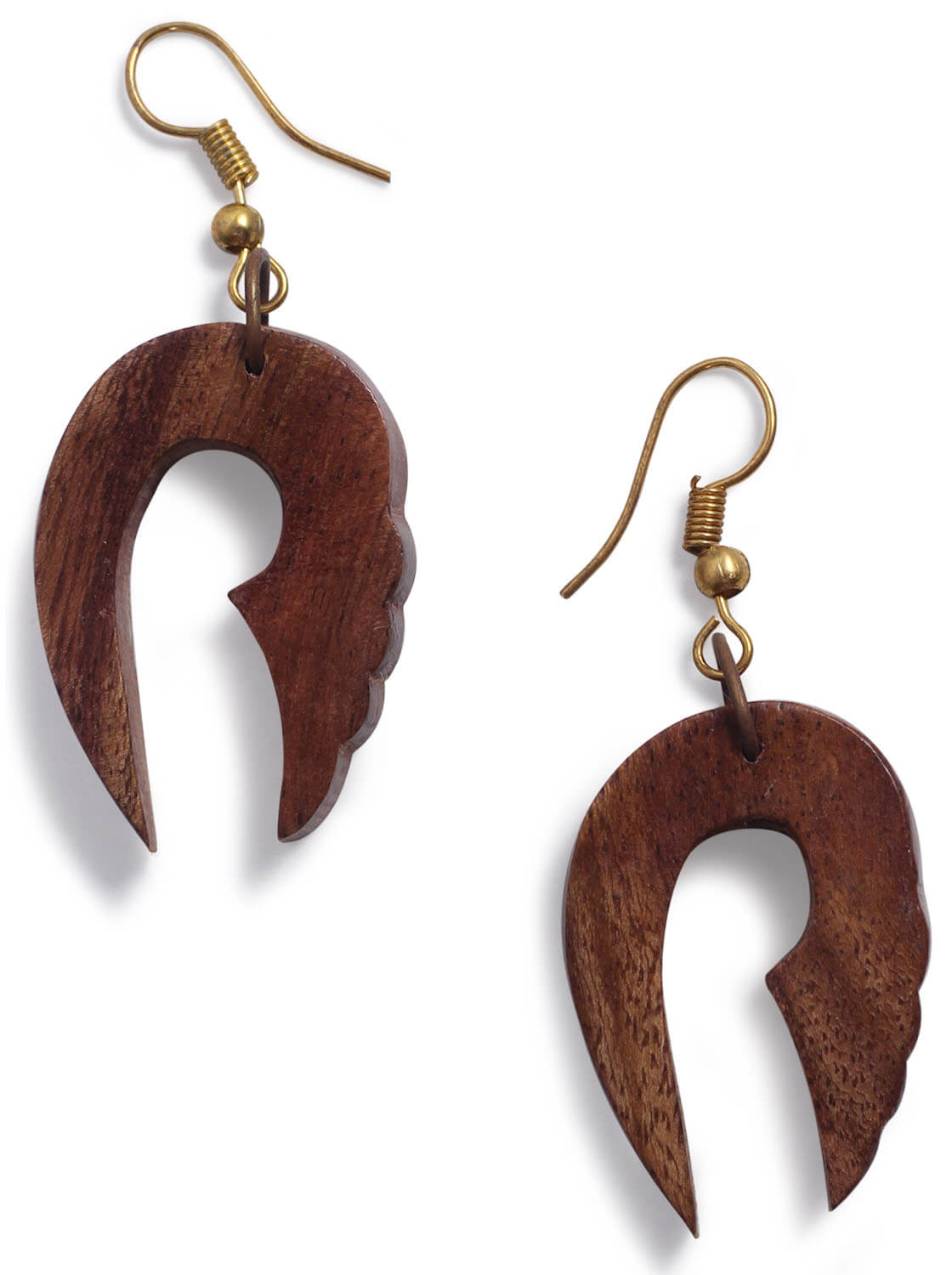ArtistryBazaar 0.5"W  handmade wooden tribal dangle hook  earrings gift for girl and women