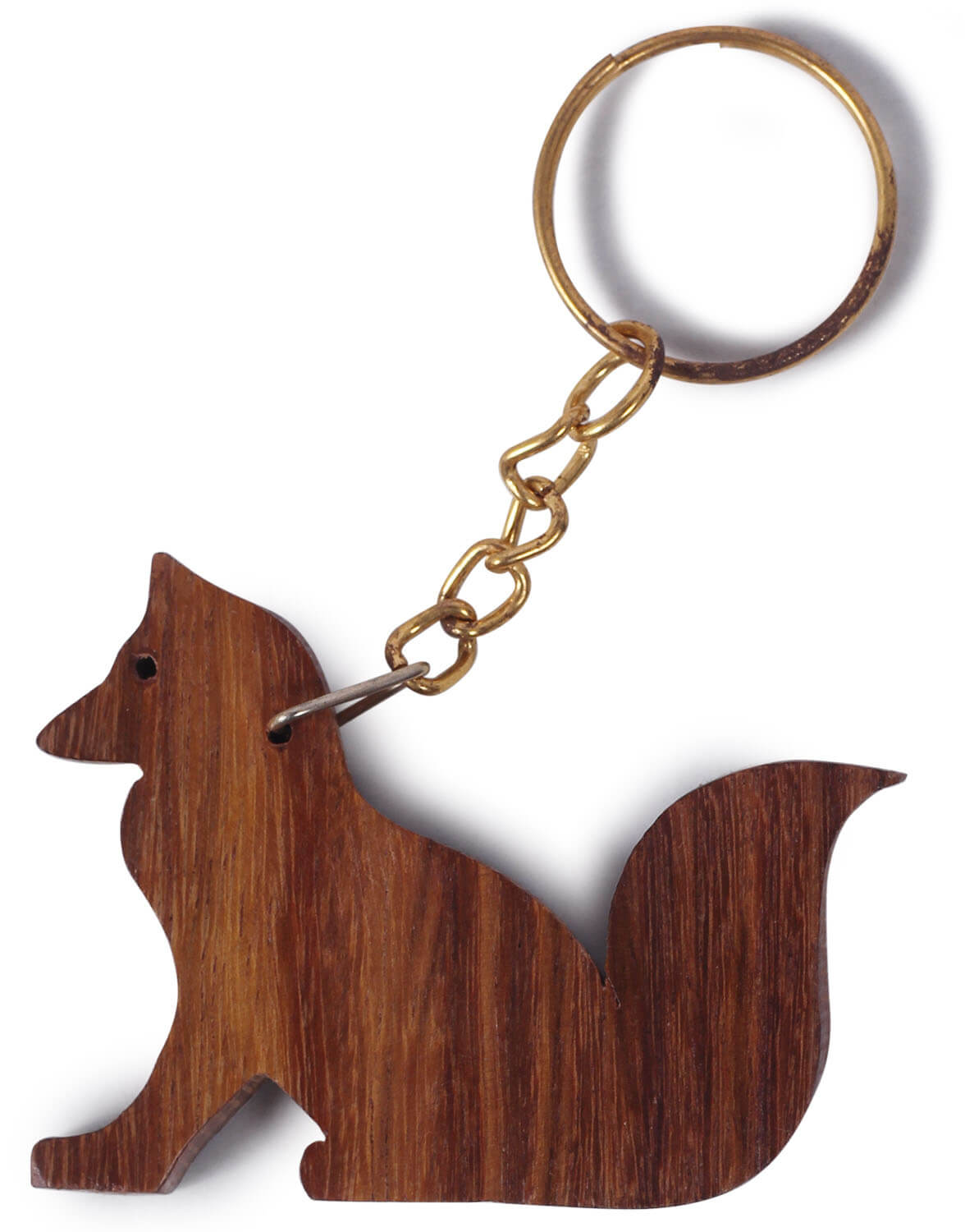 ArtistryBazaar 1.2"W wooden handcrafted dog animal figurine  keyring