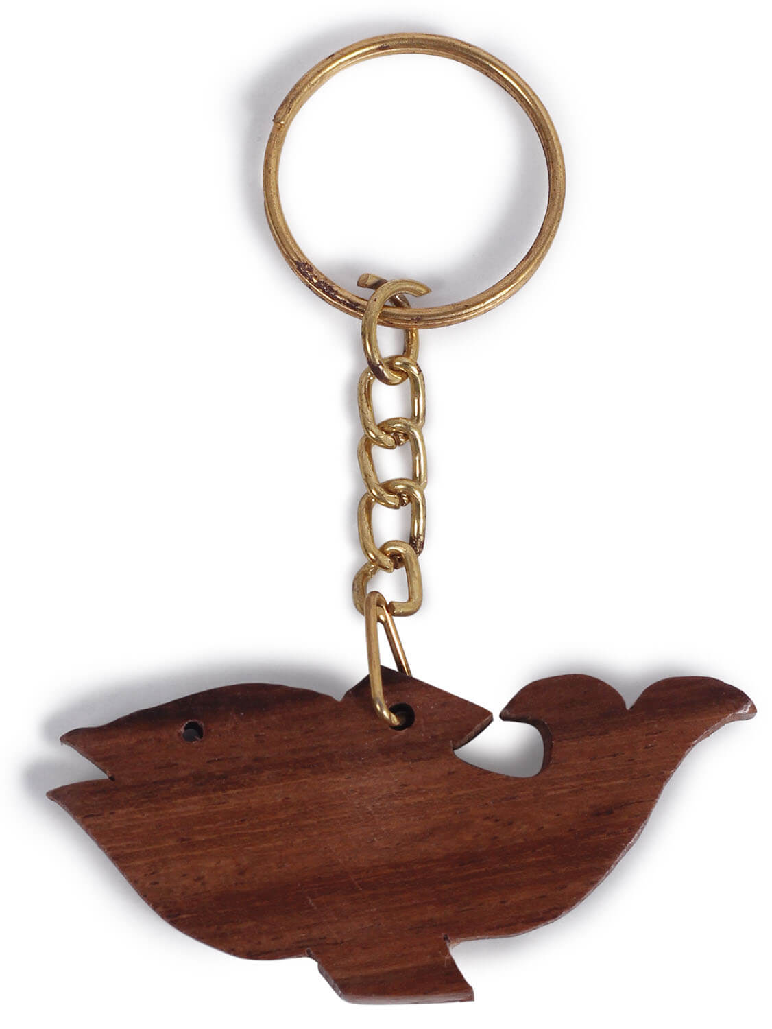 ArtistryBazaar 1"W wooden handcrafted fish animal figurine  keyring