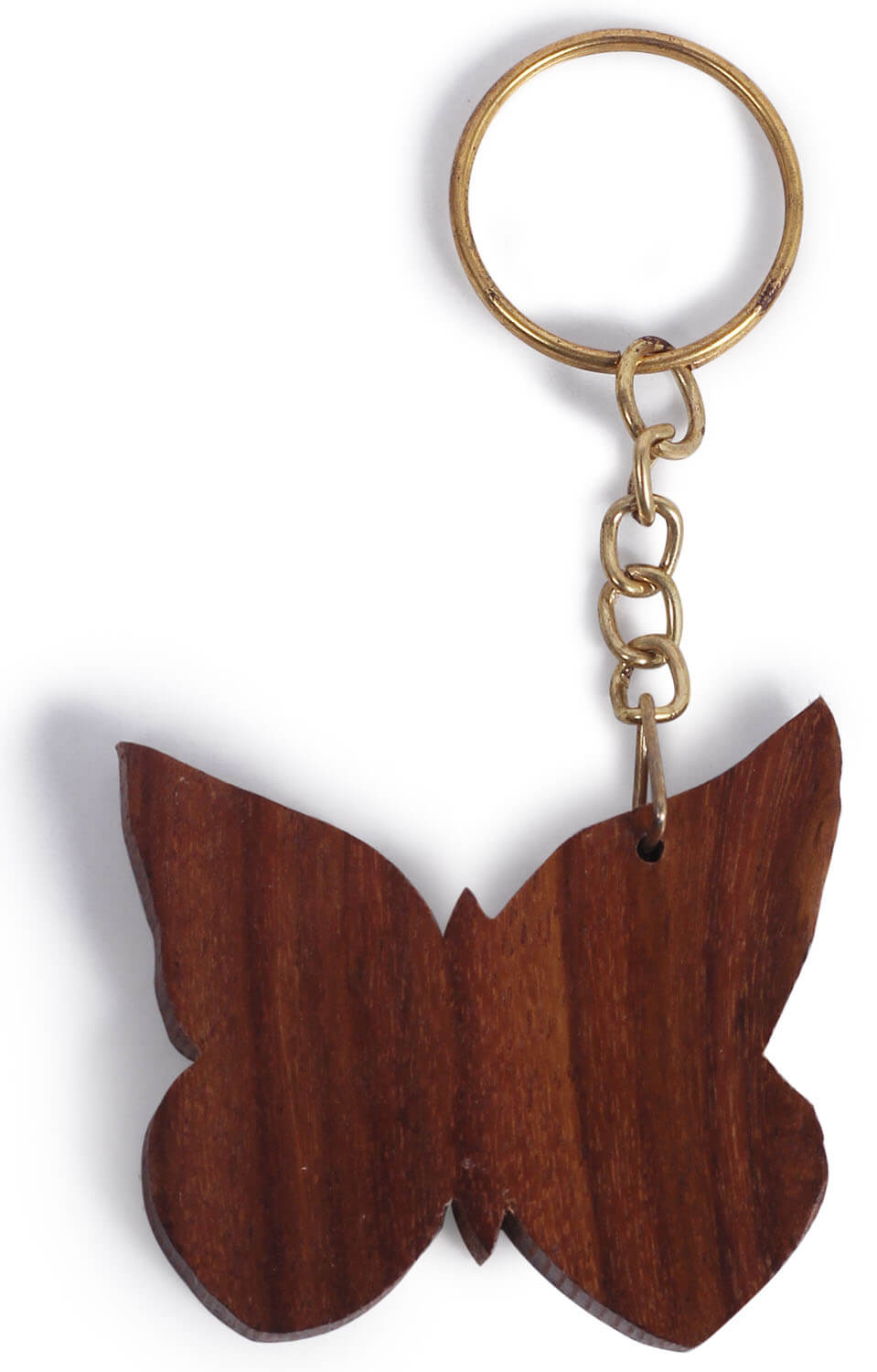 ArtistryBazaar 0.6"W wooden handcrafted butterfly  figurine  keyring