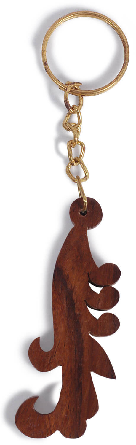 ArtistryBazaar 2"W wooden handcrafted unique fish design   keyring