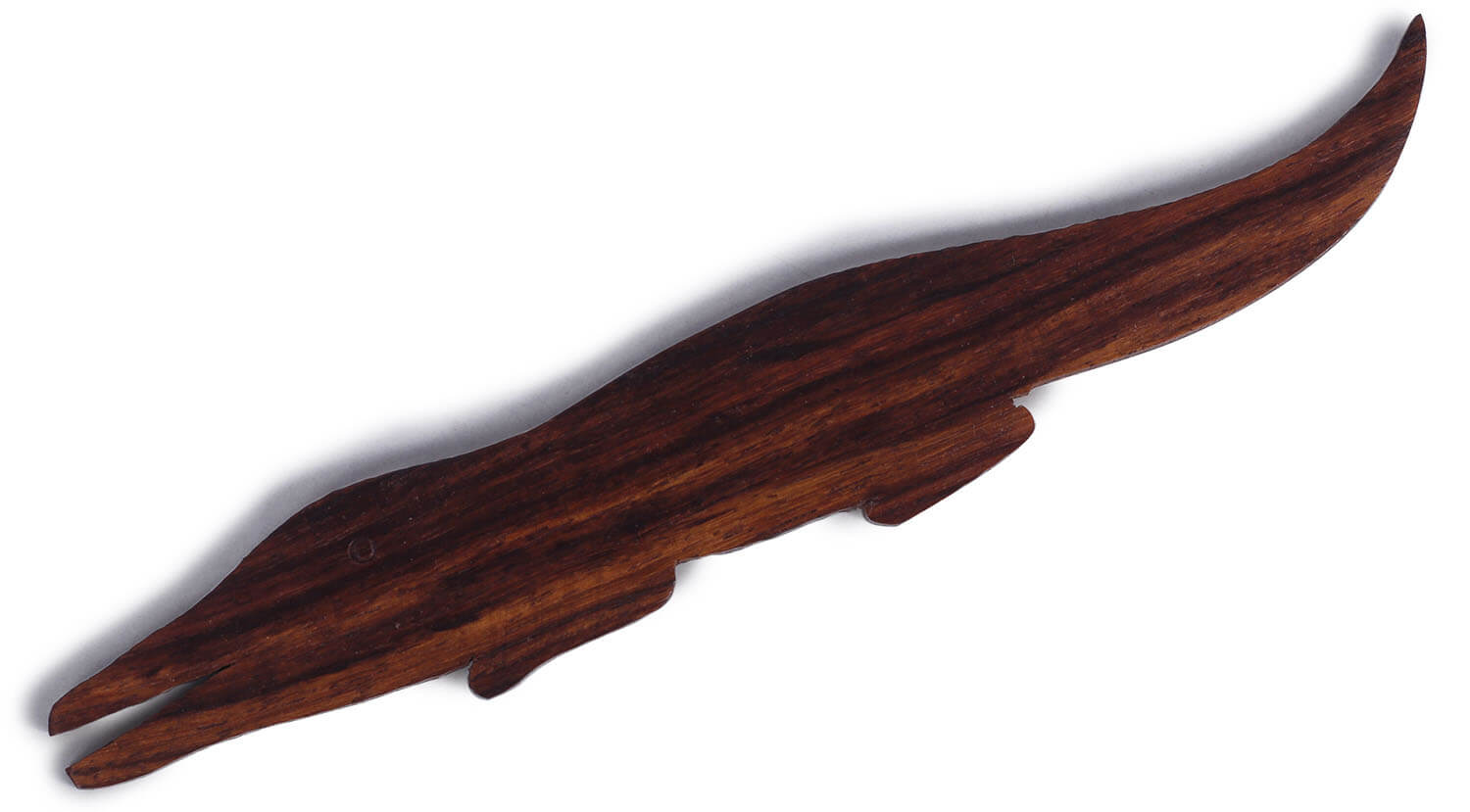 ArtistryBazaar  handmade wooden brown animal figurine crocodile shape bookmark