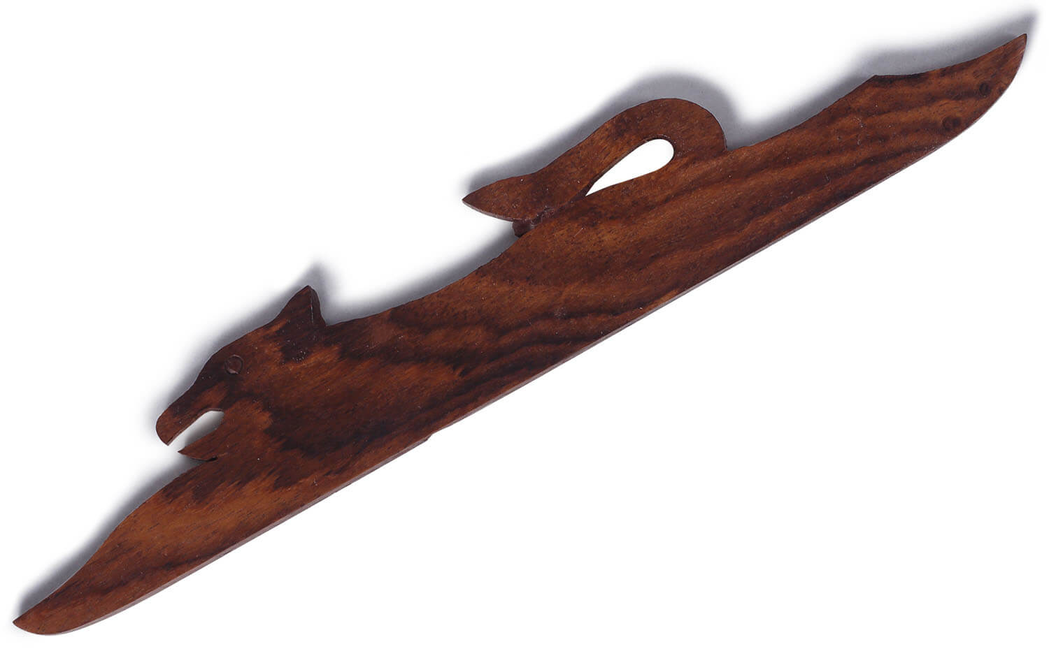 ArtistryBazaar 0.7"W  handmade wooden brown animal figurine dog shape bookmark