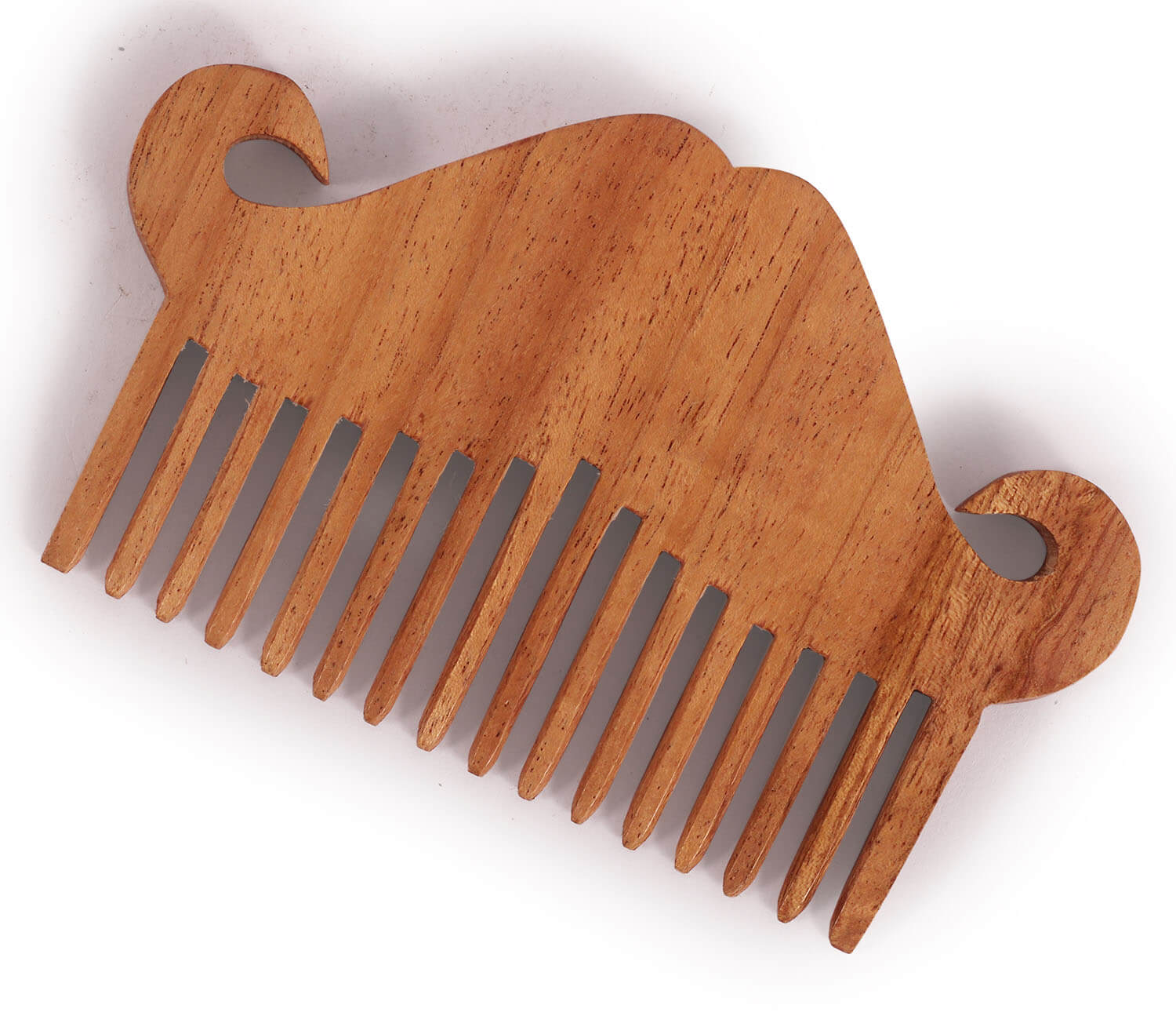 ArtistryBazaar 2.7"W x 0.2"H handmade wooden groomsmen beard  moustache shape and styling pocket comb