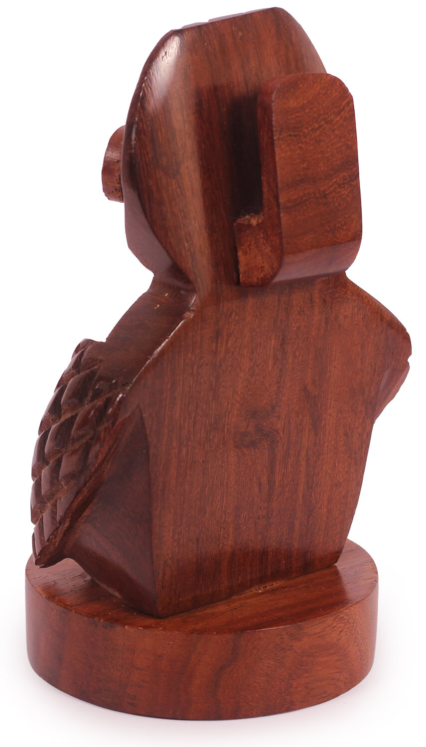 ArtistryBazaar 3"W x 5.5"H   CRAFTLAND WOODEN ANIMAL FIGURINE OWL  CARVED SHAPED  HOME AND OFFICE SPECTACLE HOLDER
