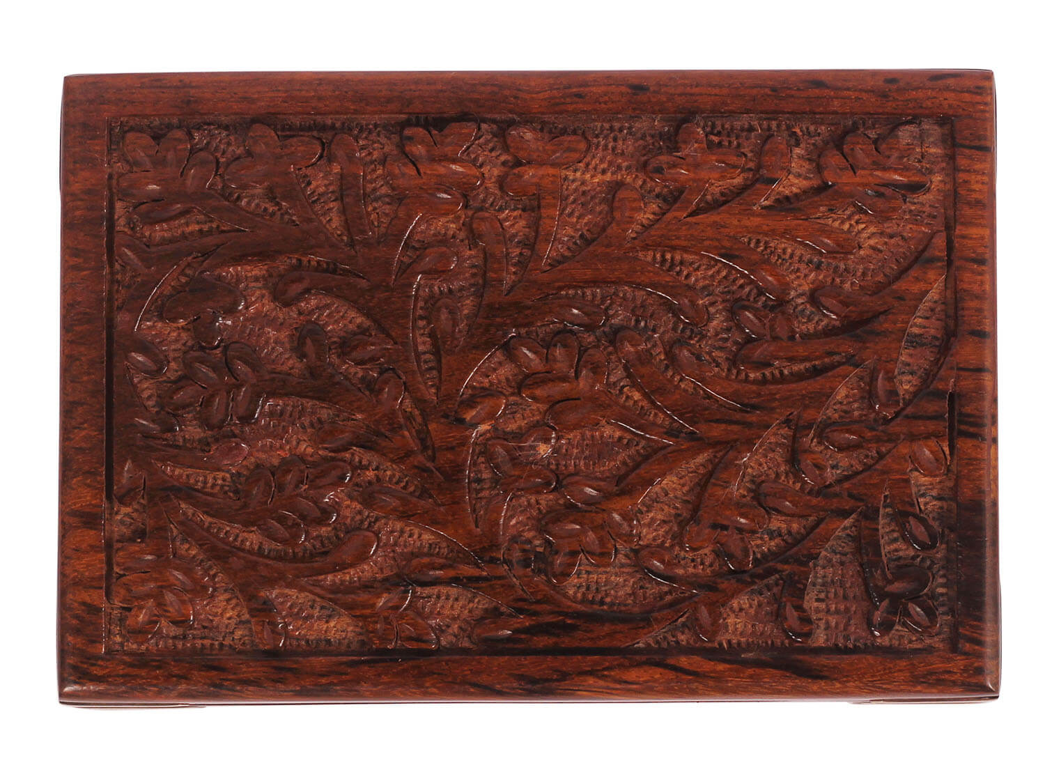 ArtistryBazaar 3.8"Wx2"H Rectangular  unique design handmade wooden  jewellery keepsake trinket box  for home décor