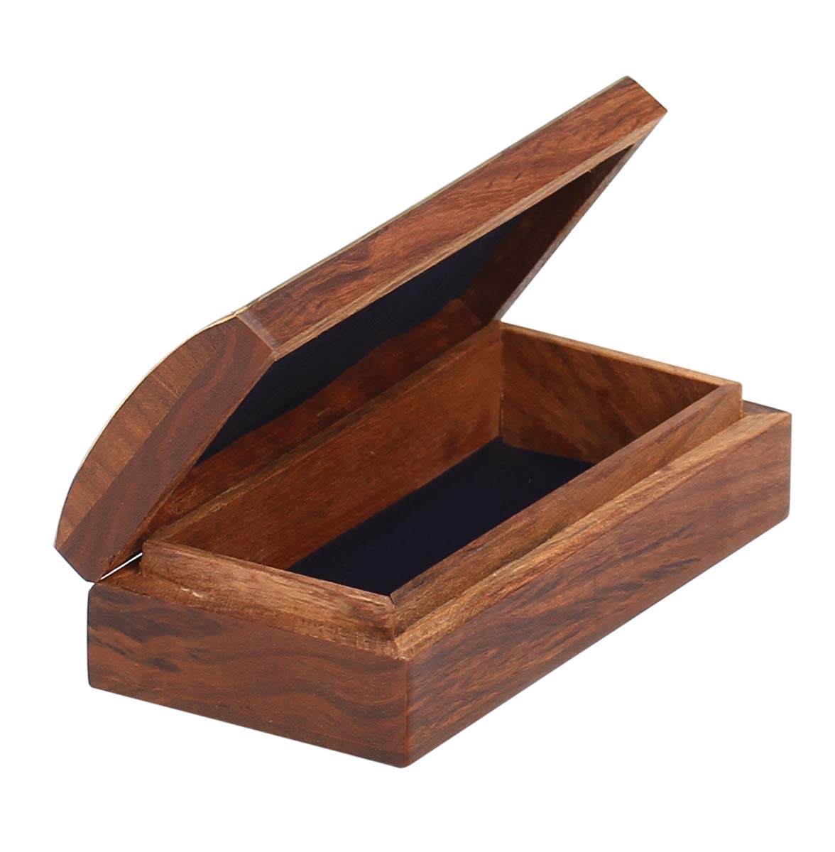 Wholesale 6 x 3” Wooden Jewelry Box in Bulk - Handmade Rectangular Wood Jewelry Box/Trinket Box/Keepsake Box with Jali Work and Brass Inlays from India