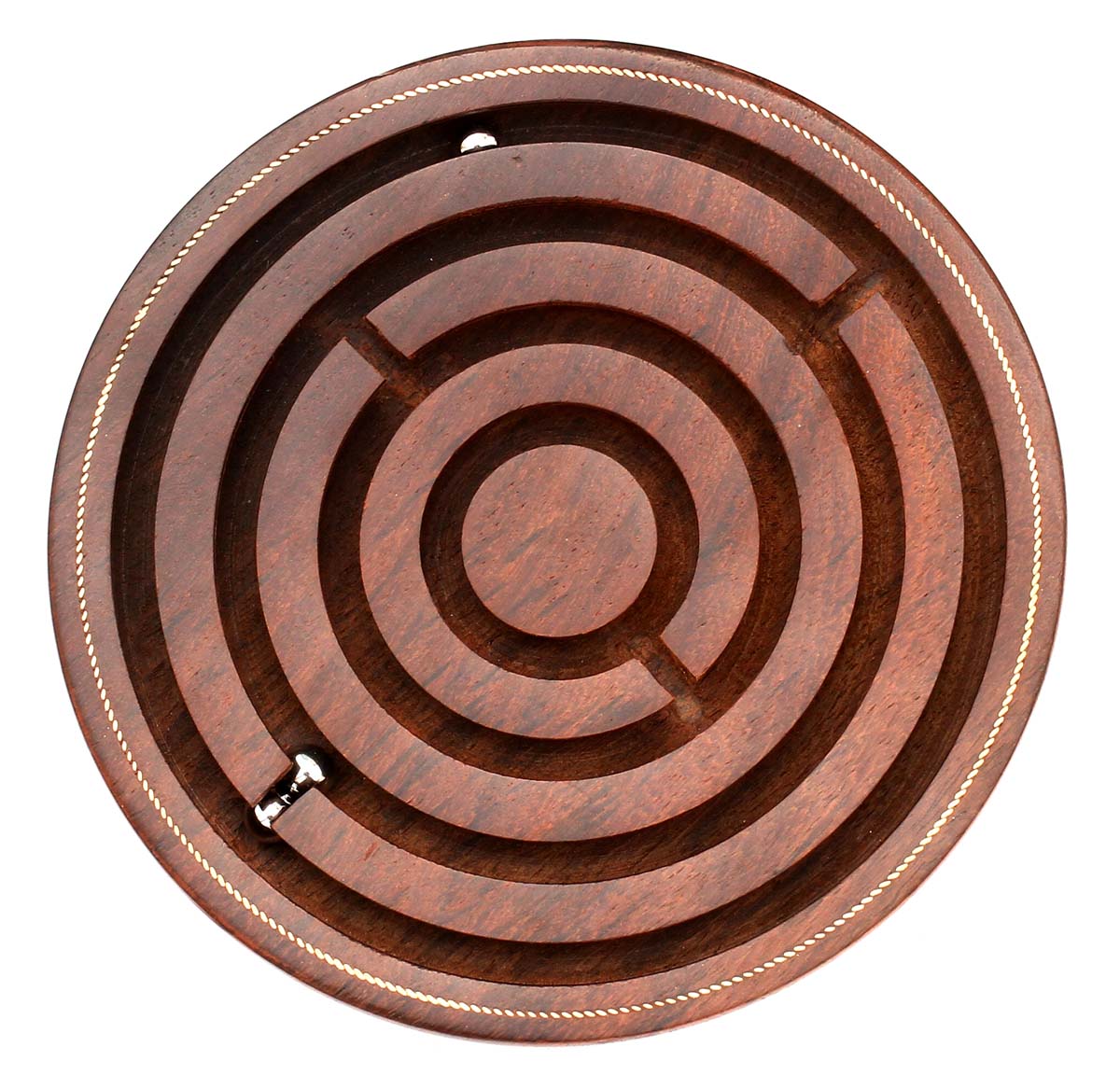 Wholesale Handmade 5” Wooden Labyrinth Board Game in Maze Puzzle with 3 Balls