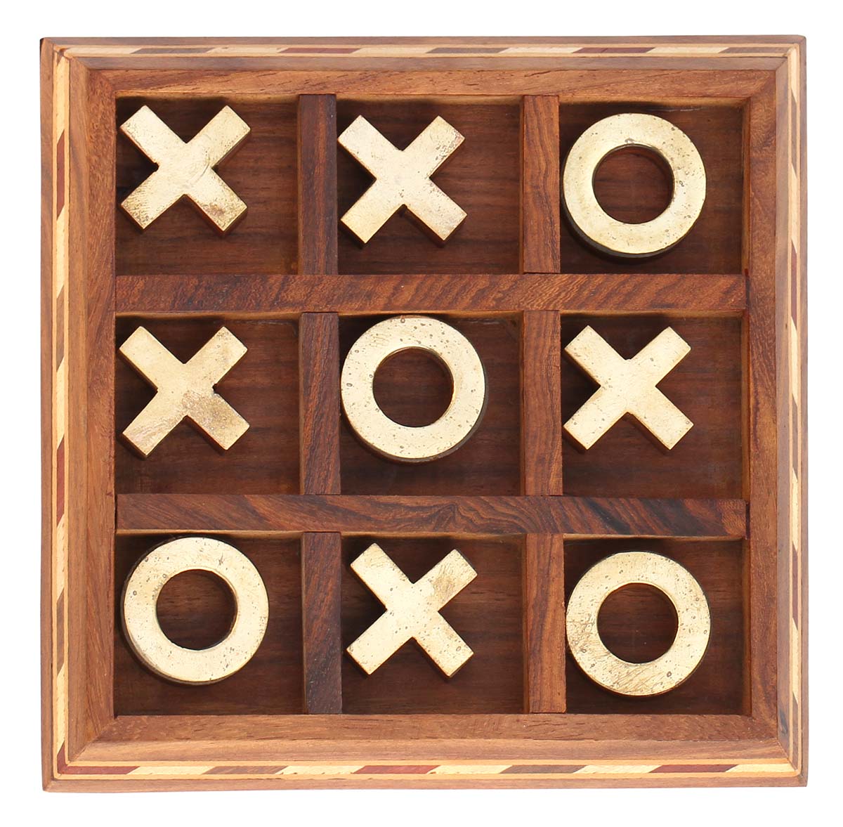 Wholesale Tic-Tac-Toe in Bulk - Handmade Noughts & Crosses (Tick Tack Toe) in Wood & Metal from India - Wooden Kids Toys & Games