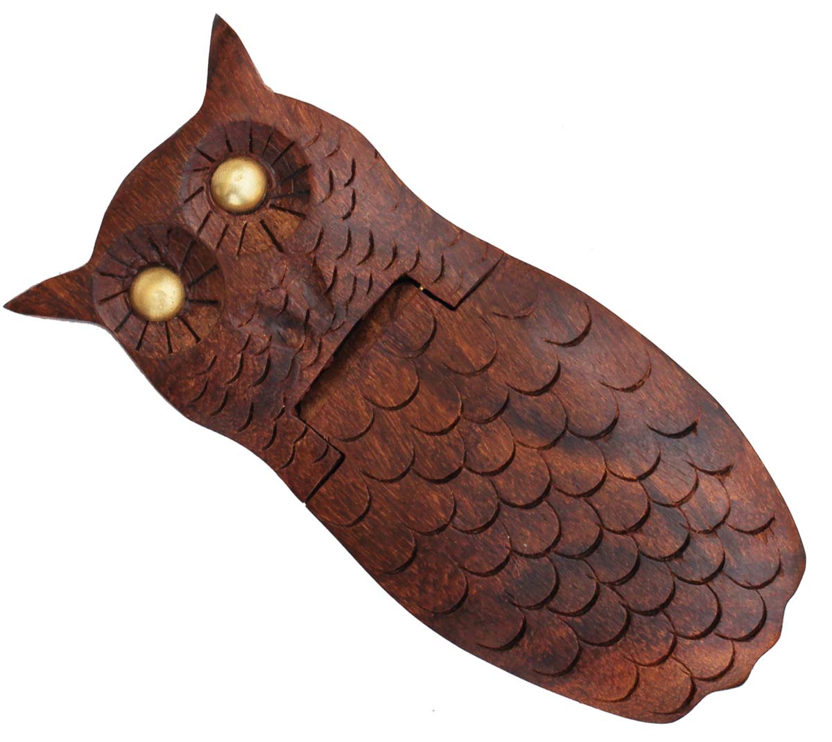 Wholesale Small Quirky Owl Shaped Jewelry Box - Bulk Buy Handmade Wooden Owl Figurine Storage Box/Keepsake Box/Trinket Box from India