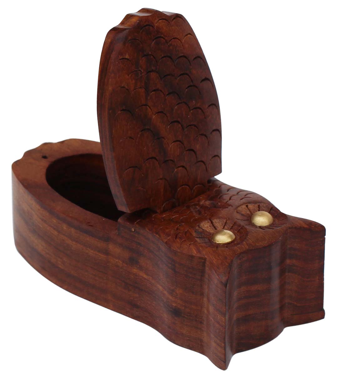 Wholesale Small Quirky Owl Shaped Jewelry Box - Bulk Buy Handmade Wooden Owl Figurine Storage Box/Keepsake Box/Trinket Box from India